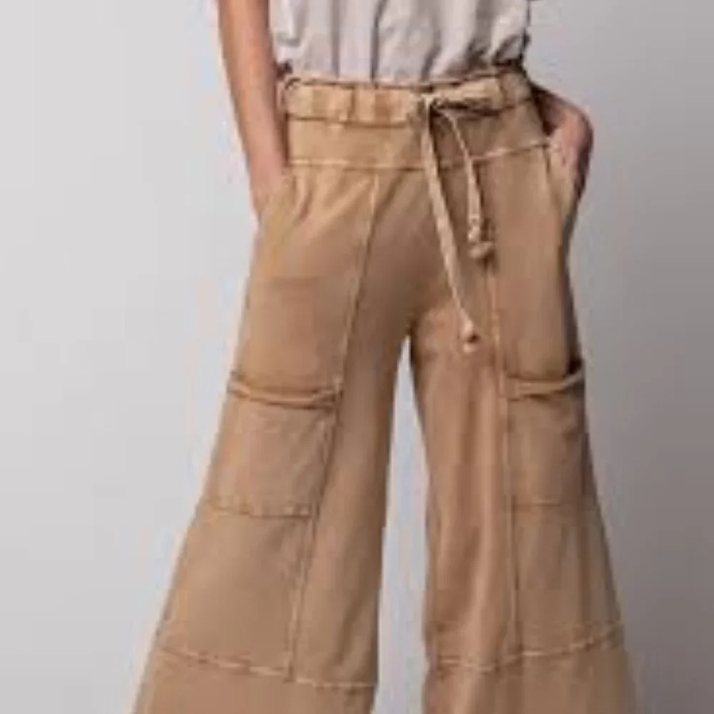 NWT: Easel Mineral Wash Wide Leg Pants - Picture 2 of 7